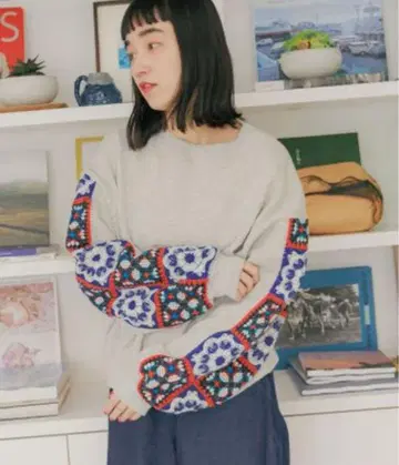 Niko and - 크로셰 콤비 풀오버 L 사이즈