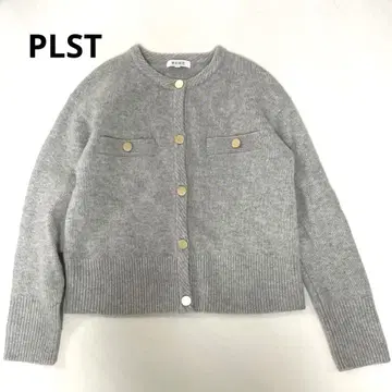 플라스테 가디건 자켓 골드 버튼 메리노울 겉옷 워셔블