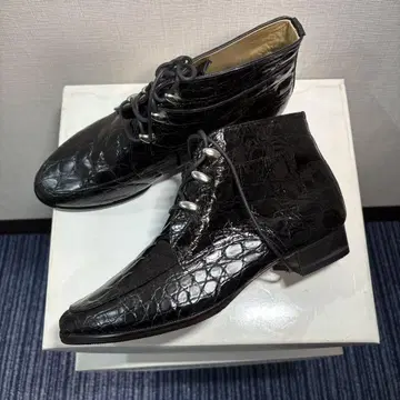 크로커다일풍 하이컷 부츠 블랙