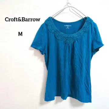 해외 구제 의류 Croft&Barrow 터콰이즈 M 반팔 티셔츠