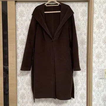 유니클로 울 코트 브라운