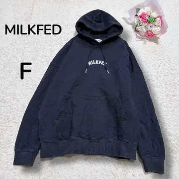 [ MILKFED 밀크페도 ] 쭈리 맨투맨 풀후드티 백 로고 블랙 F