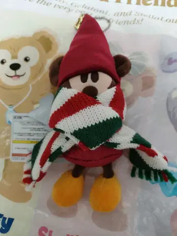 택 포함 새상품 리루린린 봉제 인형 배지 바 미키 크리스마스