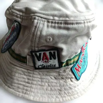 VAN 버킷햇 자수 패치 포함 베이지