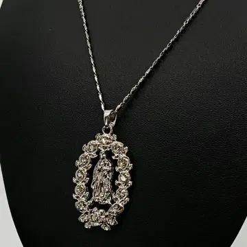 실버 성모 마리아 그리스도 목걸이 펜던트 체인