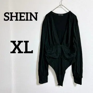 SHEIN [ XL ] 블랙 긴팔 바디수트 원피스 여성용 블랙