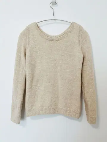 POUR Tres Femme 알파카 100% 긴팔 니트 스웨터