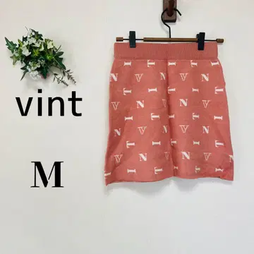 vint ( M ) 랜덤 로고 니트 미니 타이트 스커트