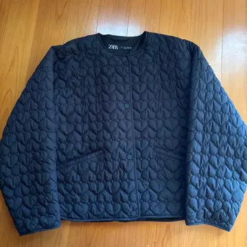 ZARA 블랙 하트 퀼팅 자켓 L