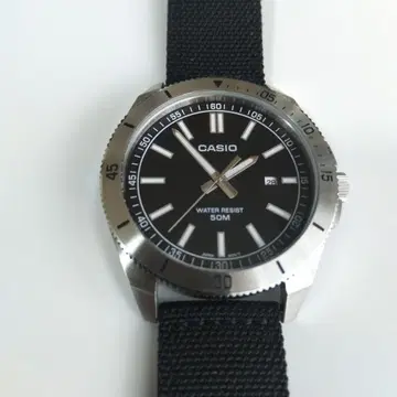 CASIO 아날로그 손목시계 블랙 50M 방수