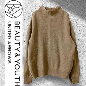 Beauty&Youth 울 캐시미어 리브 모크넥 스웨터