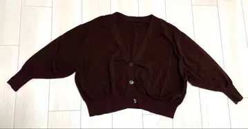 다크 브라운 리브 가디건 상의