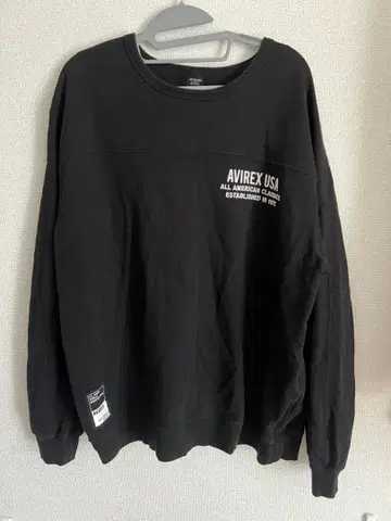AVIREX 블랙 맨투맨 XL