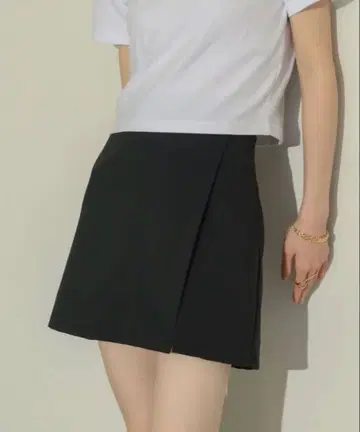 랩 미니 스커트 미니 스커트 블랙
