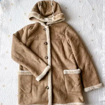 navy natural 네이비 내추럴 페이크 무스탕 코트 사이즈 L