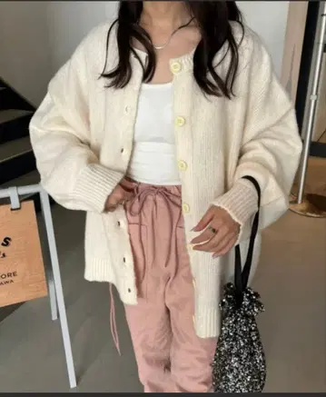 nemne store 전후 2way 모헤어 라이크 가디건 아이보리