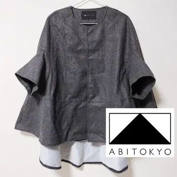 ABITOKYO 빅 실루엣 돌먼 판초 M 차콜 그레이