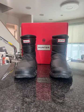 HUNTER 방수 블랙 부츠