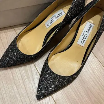 JIMMY CHOO 블랙 글리터 펌프스