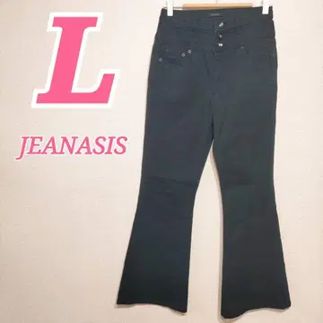 JEANASIS 부츠컷 데님 L 블랙 하이웨스트 스트릿