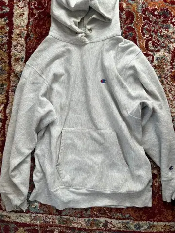 Champion Reverse Weave 후드티 XL 그레이