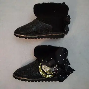 Cindi Bendi 리본 포함 반짝이는 어그 부츠 24cm~24.5cm