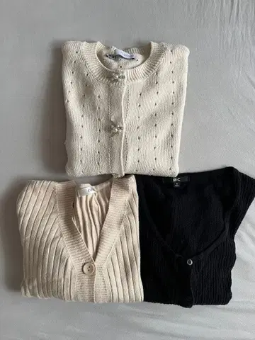 Zara, uniqlo, fifth 긴팔 가디건 3종 세트