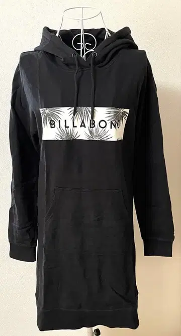 빌라봉 후드 부착 롱 후드티 블랙