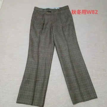 체크 무늬 브라운 계열 가을/겨울 슬랙스 82cm