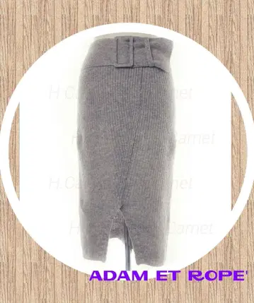 [ ADAM ET ROPE ] 벨트 니트 스커트 그레이