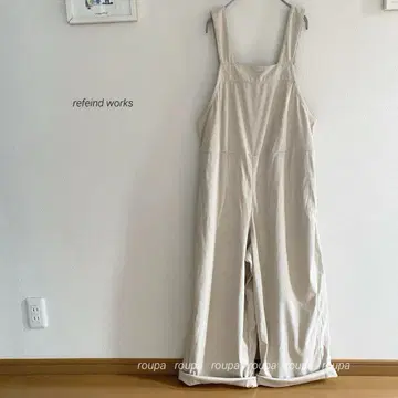 refeind works 피치 기모 리브 스트라이프 오버롤 3324