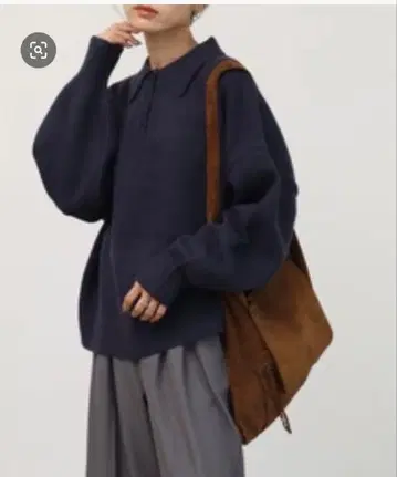 네이비 폴로 니트 긴팔 NOGLE