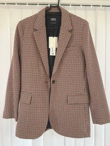 ZARA 체크 무늬 테일러드 자켓 M