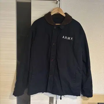 n-1 A.R.M.Y. 밀리터리 보아 안감 덱 자켓 네이비