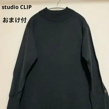 studio CLIP 블랙 터틀넥 A라인 롱 원피스