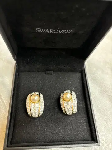 Swarovski 펄 크리스탈 귀찌