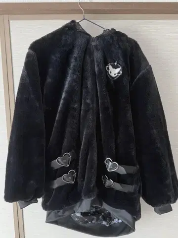 산리오 쿠로미 귀 달린 퍼 블루종