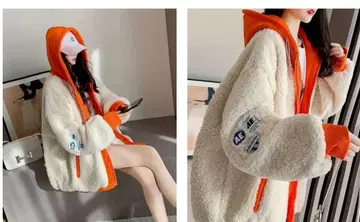 후드 부착 플리스 자켓 M