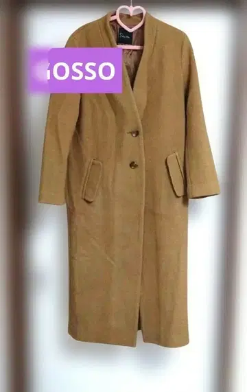 GOSSO 카멜 색상 맥시 길이 롱 코트