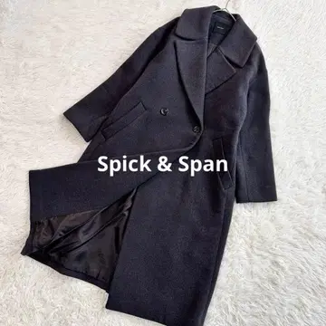 스픽 앤 스팬 W 페이스 빅 칼라 코트 비버 롱 코트