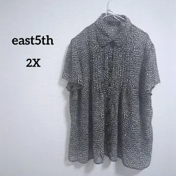 해외 구제 의류 하나뿐인 east5th 반팔 도트 무늬 셔츠 2X