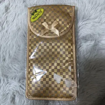 체크 무늬 골드 파우치, 안경 케이스