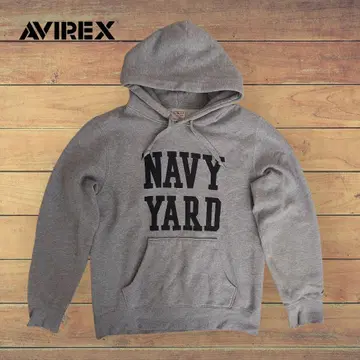 AVIREX 아비렉스 속기모 프린트 후드 맨투맨 풀오버 M