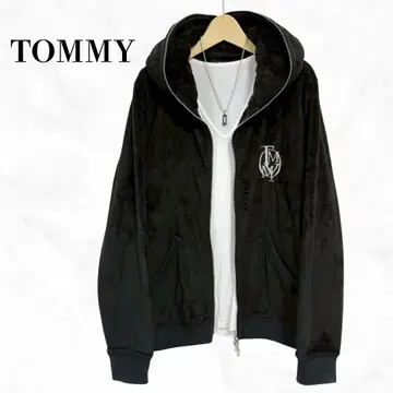 TOMMY 보아 후드티 집업 후드티 블랙 상의