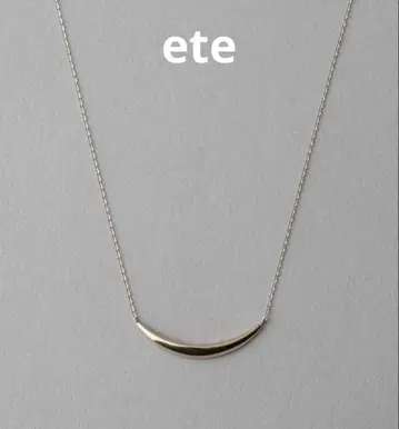 ete 크레스트 문 목걸이 핑크 골드