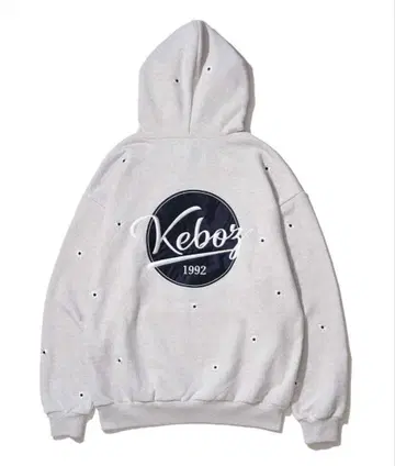 Keboz 도트 무늬 후드티 그레이