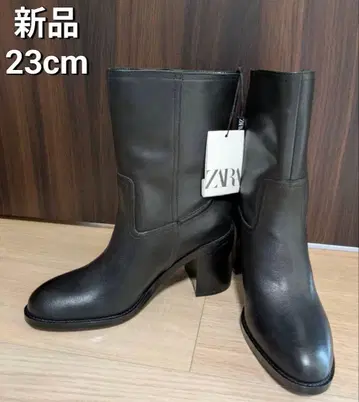 [ 새상품 택 포함 ] ZARA 숏부츠 블랙 가죽 36/23cm