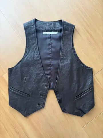 양가죽 베스트 포켓 부착