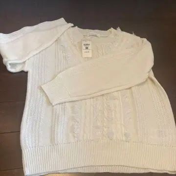 LOWRYS FARM 케이블 니트 스웨터 L 화이트