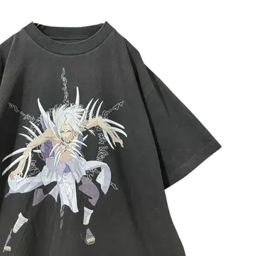 NARUTO 나루토 키미마로 T셔츠 블랙 애니메이션T셔츠 양면 프린트